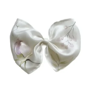 Upcycled Hand-painted 100% Silk Bow